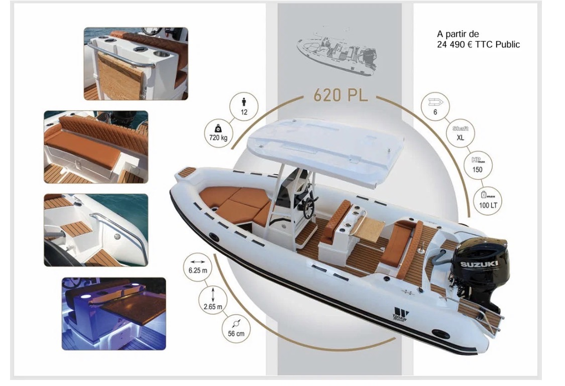 RIB rental in Lacanau - Tiger Tiger PL620