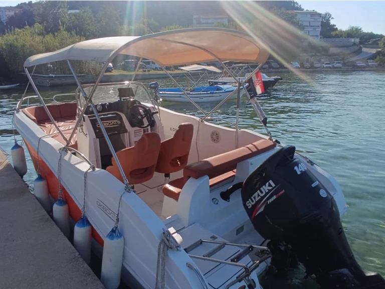 Okiboats Barracuda 545 Open charter bareboat or captained in  Supetarska Draga
