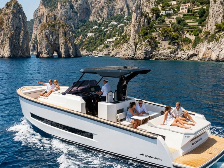 Bareboat Rental Motorboat Gozzo with a boat licence
