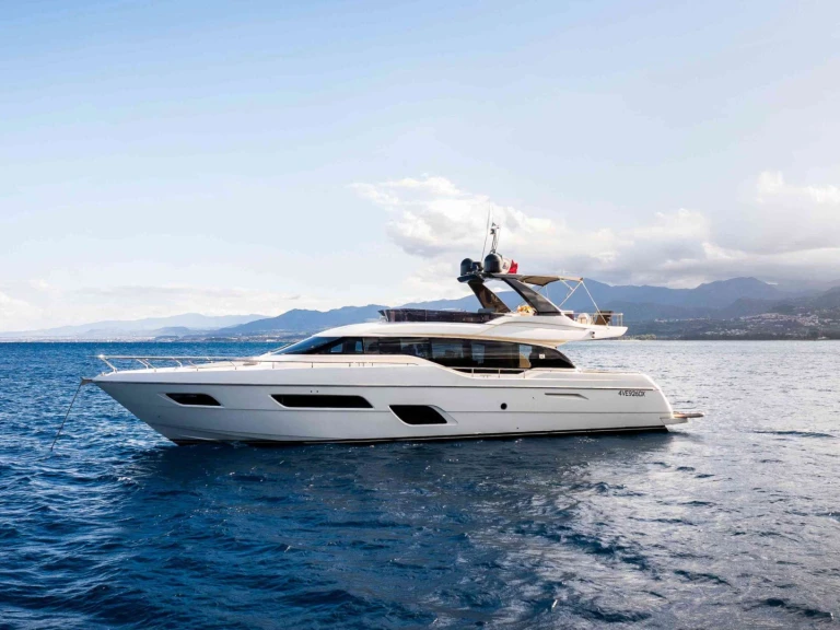 Bareboat Rental Luxury Yacht Ferretti with a boat licence
