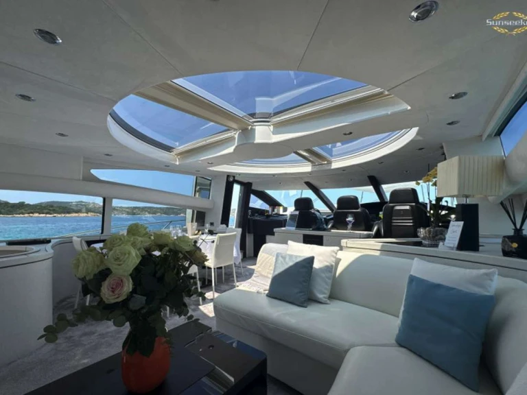 Sunseeker Light Blue charter bareboat or captained in  Poltu Quatu