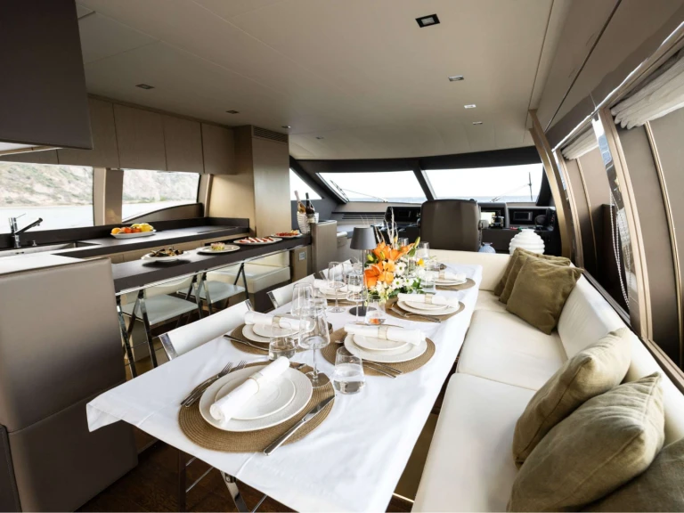 Bareboat Rental Luxury Yacht Ferretti with a boat licence