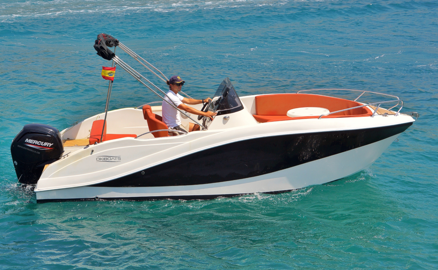 Rent a Motorboat Okiboats Barracuda 545 Open in Puerto Deportivo