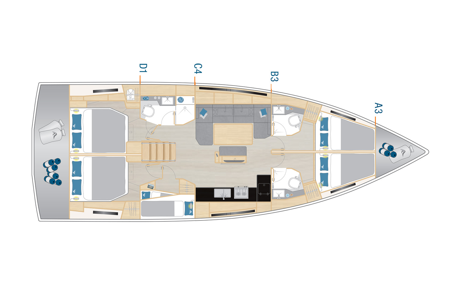 Hanse Hanse 460 charter bareboat or captained in  Komolac