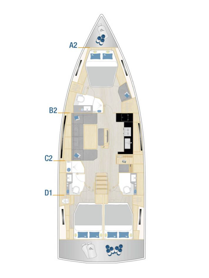 Sailboat rental with or without captain Hanse Seget Donji
