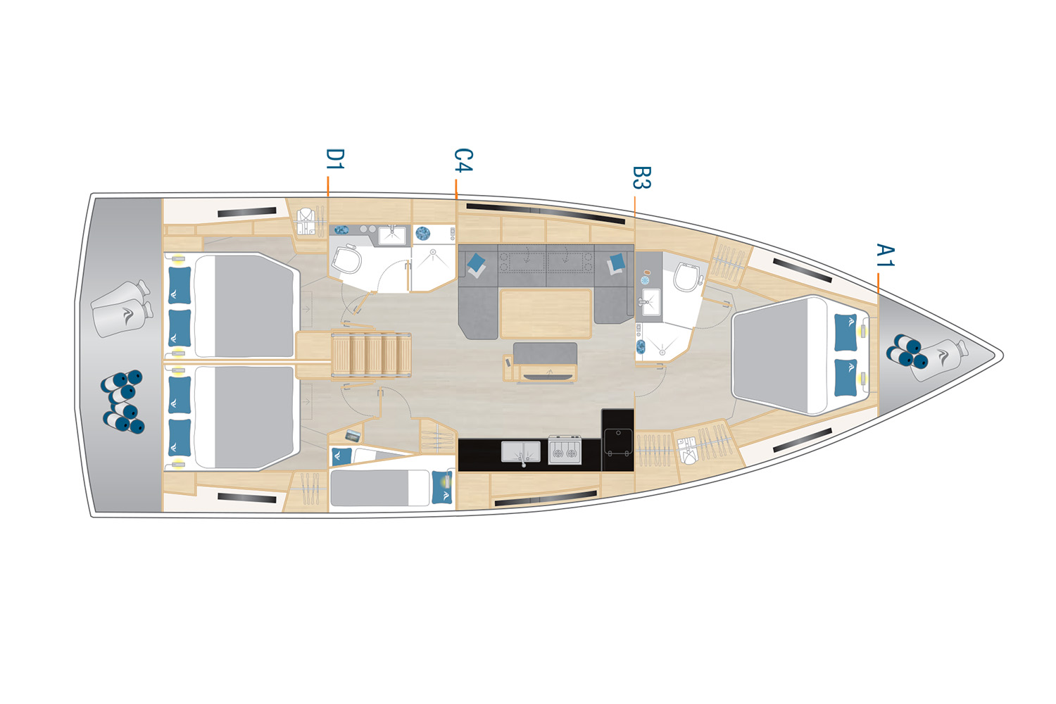 Bareboat Rental Sailboat Hanse with a boat licence