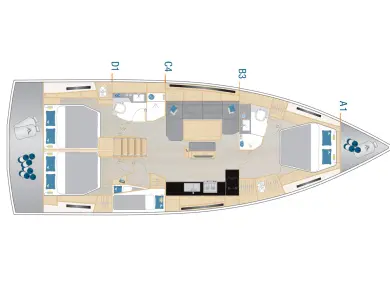 Bareboat Rental Sailboat Hanse with a boat licence