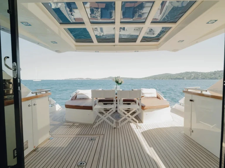 Princess Princess V70 charter bareboat or captained in  Port des Marines de Cogolin