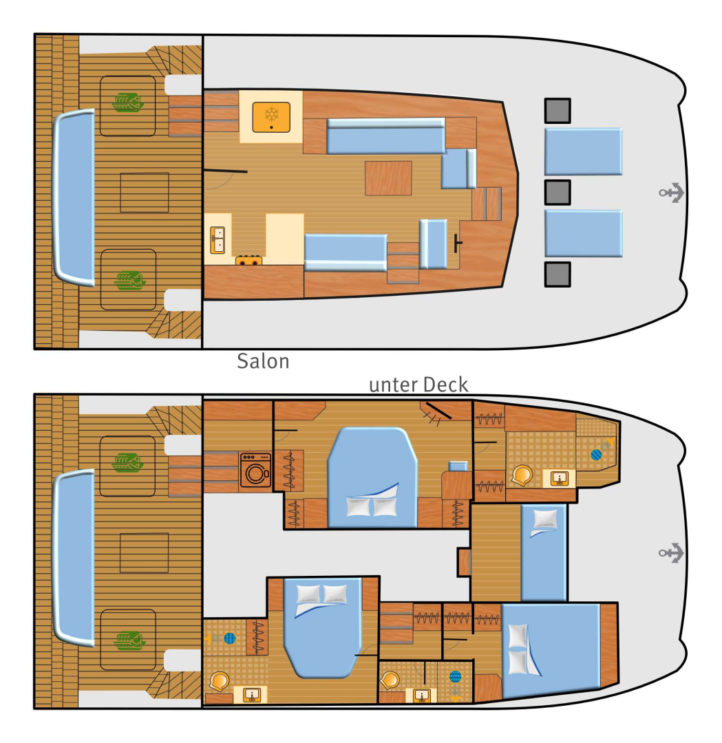 Bareboat Rental Motorboat Fountaine Pajot with a boat licence