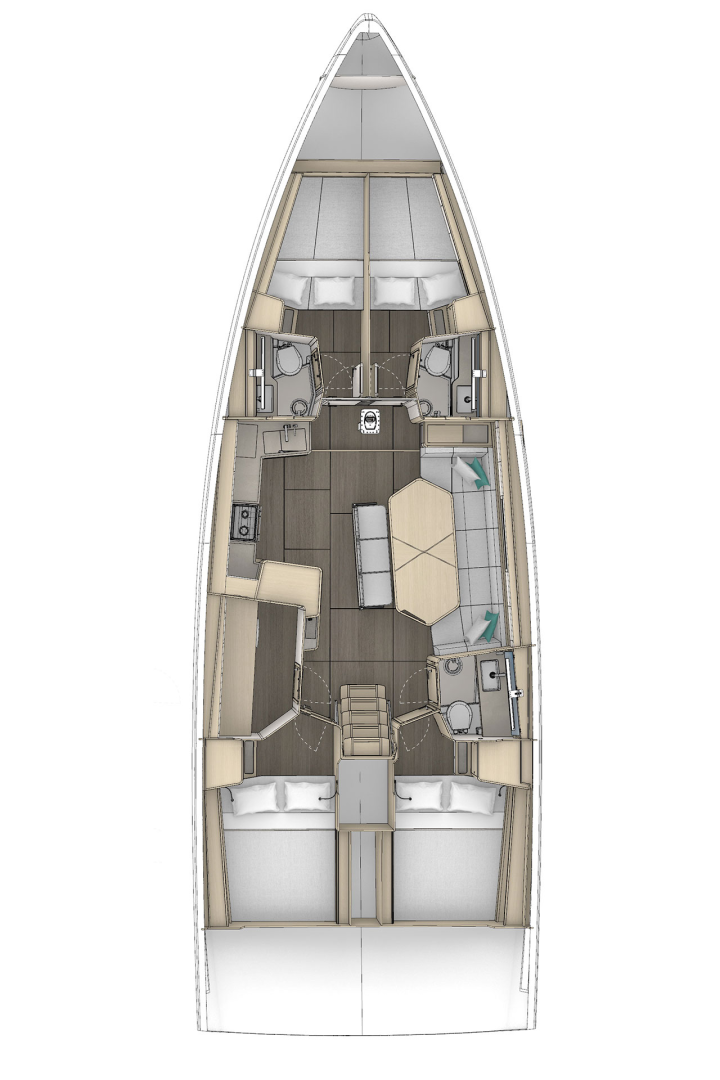 Bareboat Rental Sailboat Dufour with a boat licence