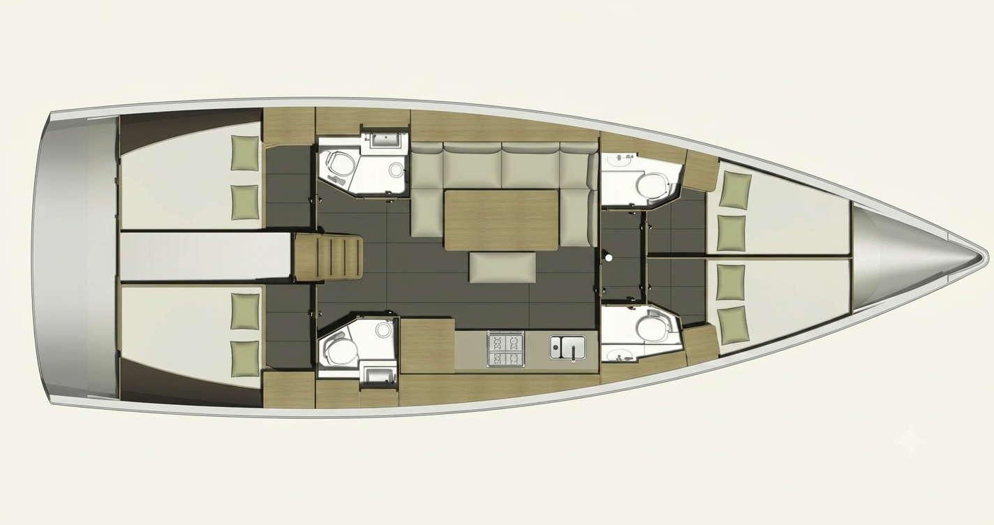 Bareboat Rental Sailboat Dufour with a boat licence