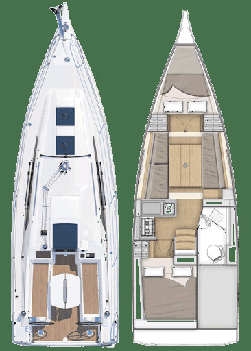 Sailboat rental in Ajaccio - Bénéteau Oceanis 30.1