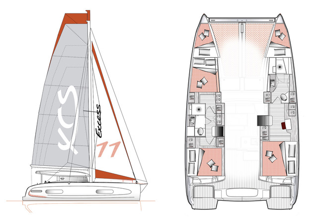 Excess Excess 11 charter bareboat or captained in  Ajaccio