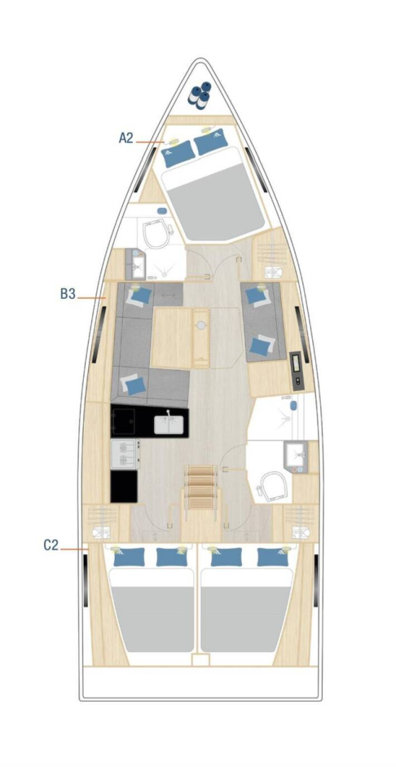 Bareboat Rental Sailboat Hanse with a boat licence
