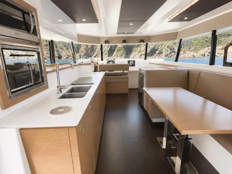 Bareboat Rental Motorboat Fountaine Pajot with a boat licence