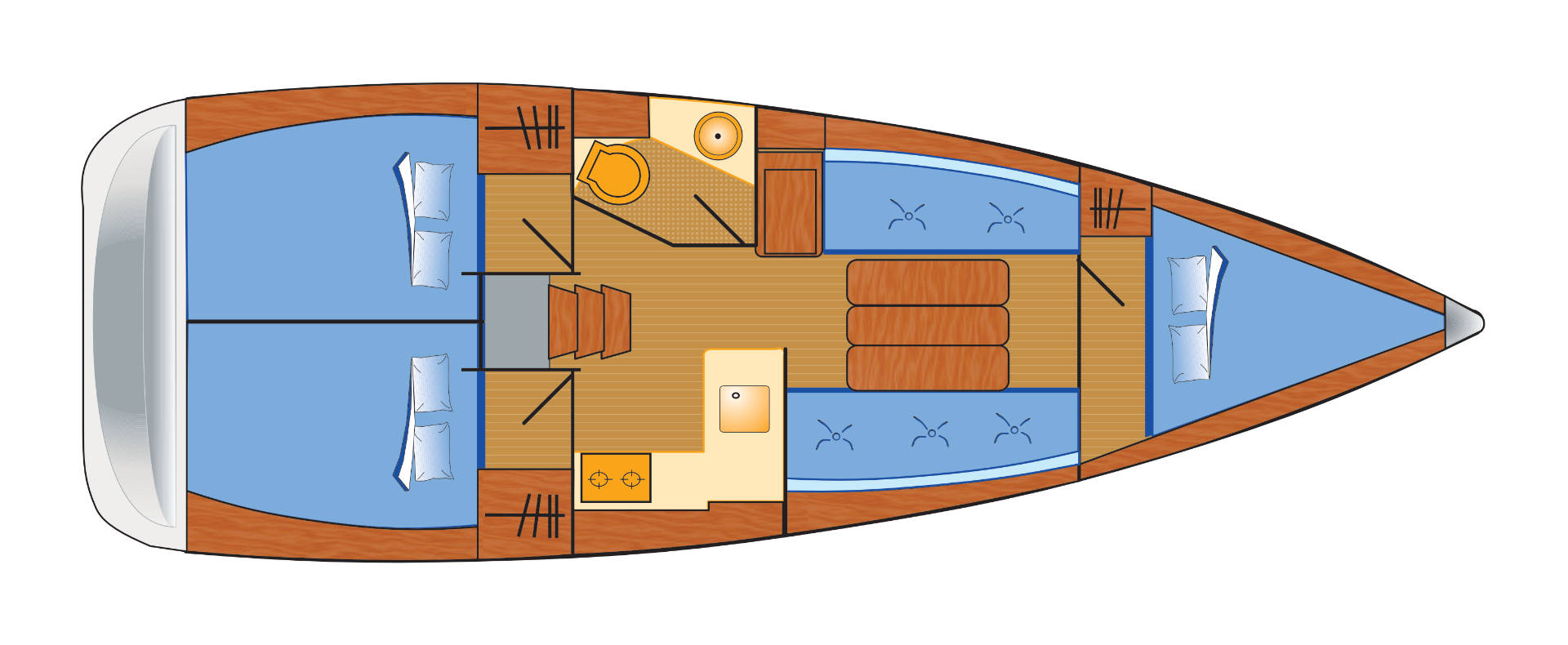Jeanneau Sun Odyssey 349 charter bareboat or captained in  Biograd na Moru
