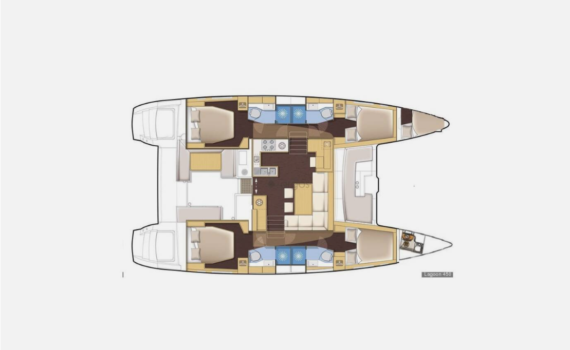 Catamaran rental in Lefkáda - Lagoon Lagoon 450 F