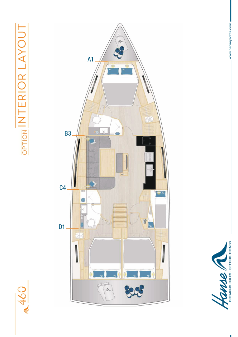 Hanse Hanse 460 charter bareboat or captained in  Marseille