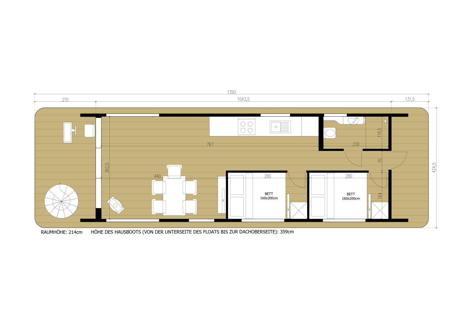 Bareboat Rental Houseboat WOMA with a boat licence