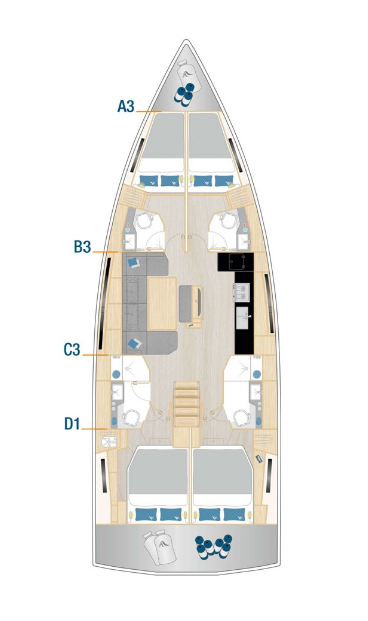 Hanse Hanse 460 charter bareboat or captained in  Kaštela