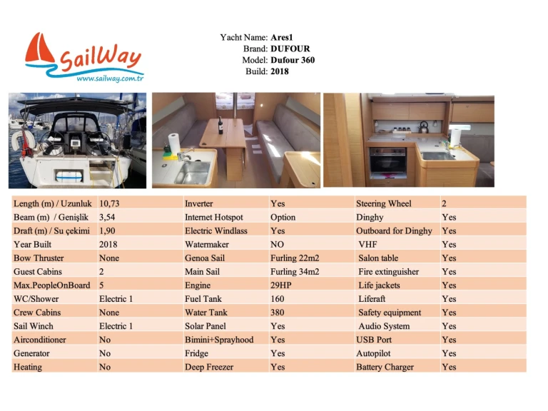 Boat rental Dufour Dufour 360 Grand Large in Adaköy on Samboat