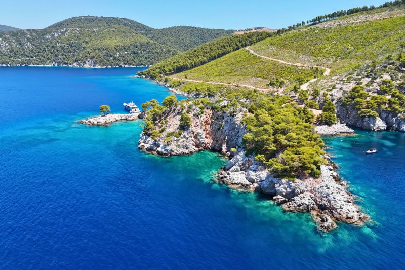 Wild coastline in Alonissos Marine Park, Greece