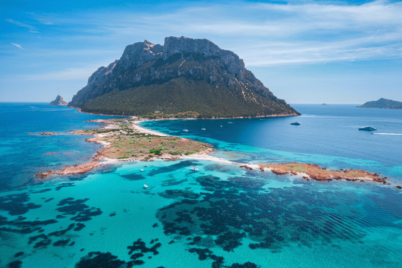 Tavolara Island and its turquoise waters in Sardinia